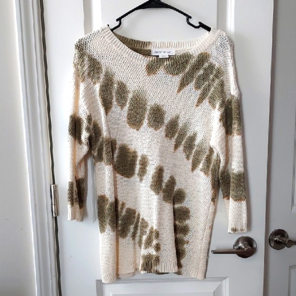 Skye's The Limit Olive and Cream Patterned Sweater Small